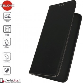 Telone smart magnet serijos atverčiamas dėklas - juodas (Apple Iphone 7 Plus/8 Plus)